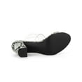 thumbnail image 5 of BLISSFUL STEP Women's Snake Print Snakeskin Block Heels Sandals White Snakeskin 11, 5 of 8