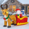 thumbnail image 1 of Inflable de Navidad 2.20m Trineo Santa Claus con Muñeco de Nieve y Reno con Luz Led, 1 of 6