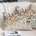 thumbnail image 2 of Orange Green Eucalyptus Leaves Pillow Covers 16"x24", Fall Botanical Rustic Soft Brushed Microfiber Breathable Throw Pillow Covers, Pillowcase with Zipper for Couch Sofa Bedroom Living Room, 2 of 9