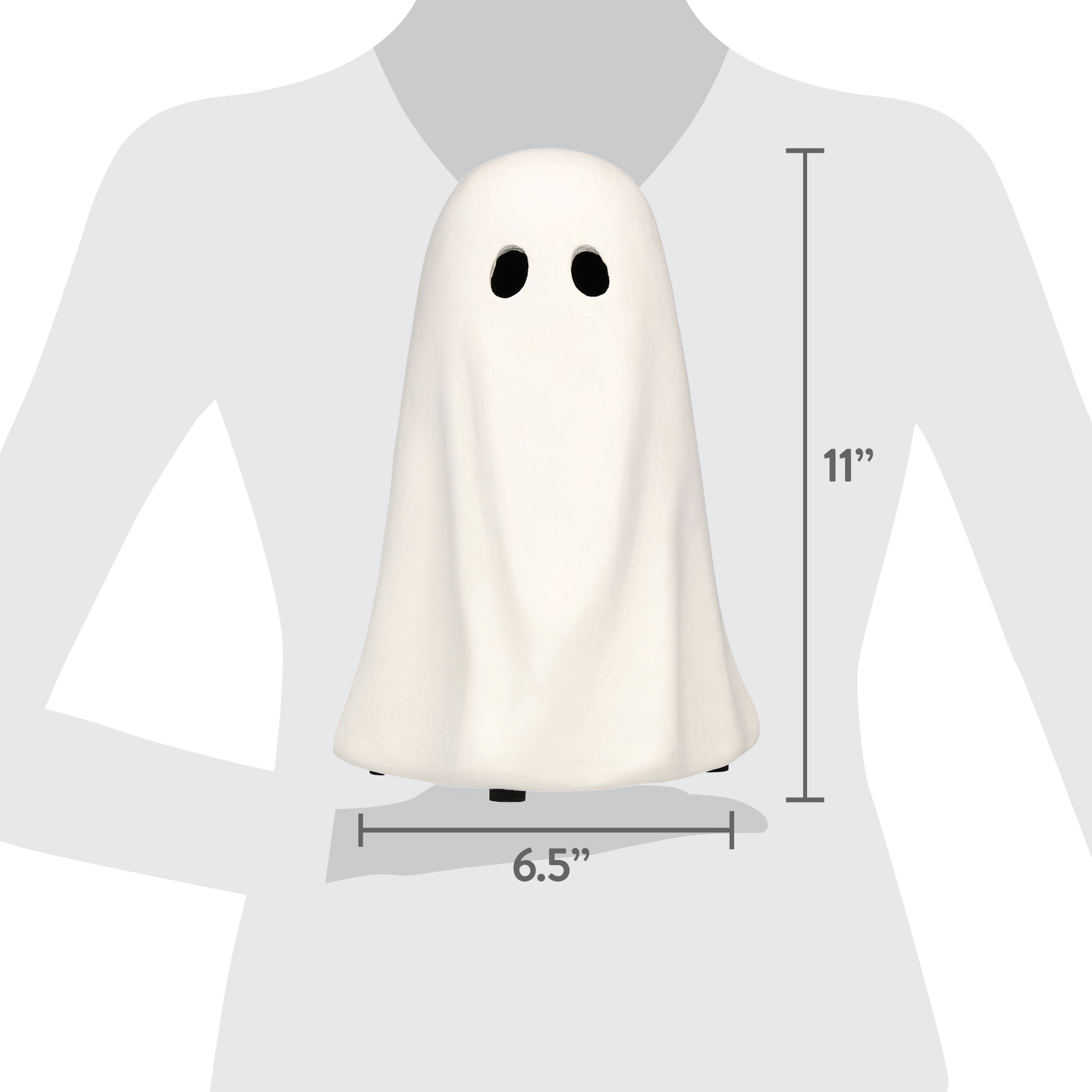 Paper Mache Ghost Decoration, White, 10.9", Halloween by Way To Celebrate