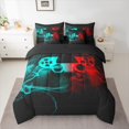 thumbnail image 2 of jejeloiu Gaming Gamer 7-Piece Twin Bedding Sets,Modern Video Game Bedding Comforter Set,Red Cyan Gamepad Sheet Sets For Boys,Breathable Home Decor Reversible, 2 of 8