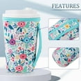 thumbnail image 5 of 3 Pack Reusable Iced Coffee Sleeves for Iced Coffee Cups or Drinks Reusable Neoprene Insulated Sleeves for Hot and Cold Drinks(White Flower), 5 of 6