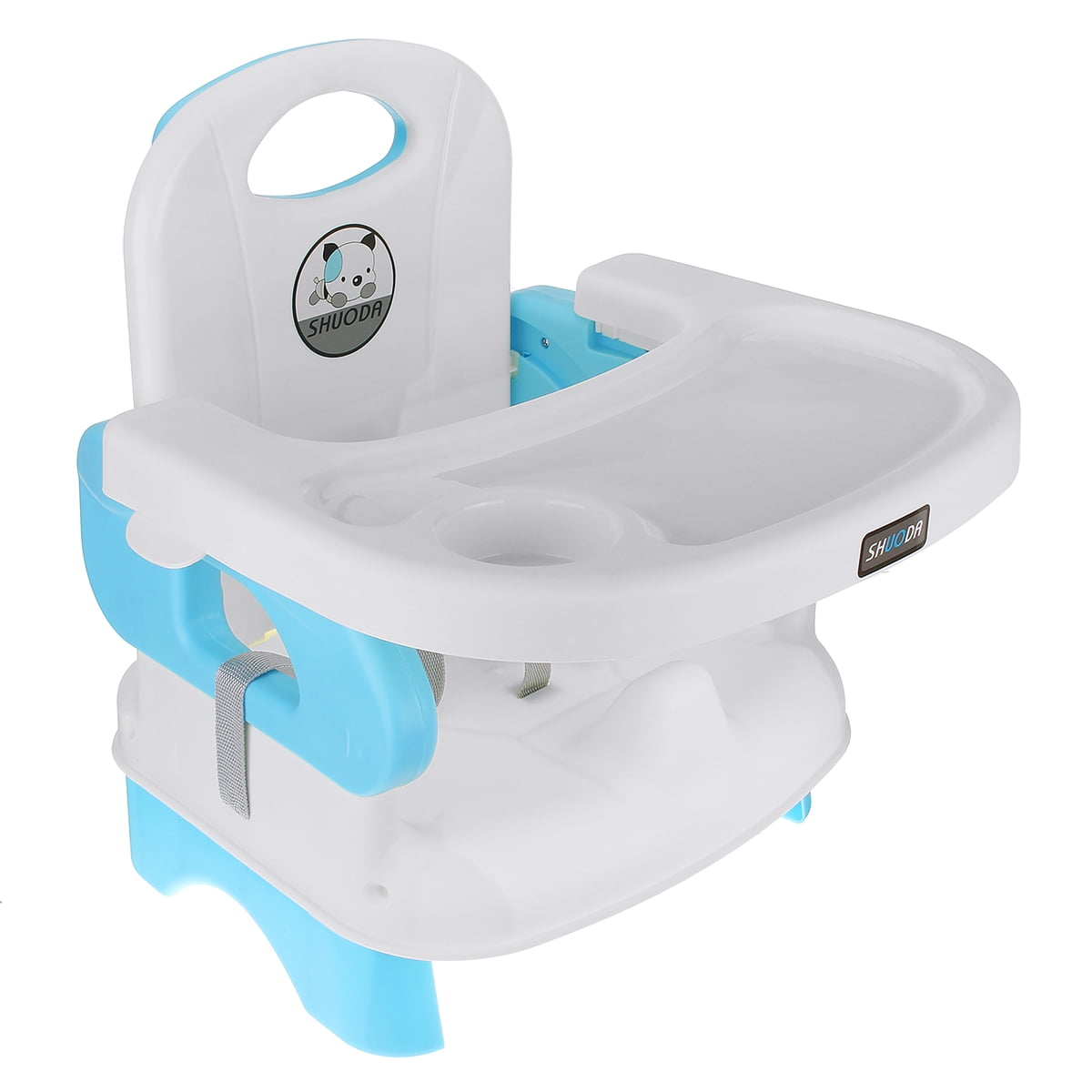 Travel Booster Seat with Removable Tray - Compact Folding Portable High