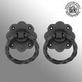 thumbnail image 2 of Renovators Supply Cabinet Pulls 3 5/8" Black Wrought Iron Ring Drawer Pulls w/Screws Pack of 2, 2 of 6