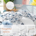thumbnail image 2 of Blue Flowers 4 Piece Duvet Cover Set Twin Size Retro Spring Watercolor Leaves Floral Soft Bedding Set Comforter Cover, 1 Duvet Cover 1 Flat Sheets and 2 Pillowcases, 2 of 9