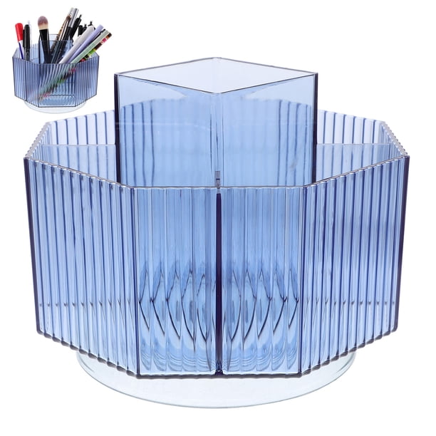 unbranded Soporte Giratorio Azul Para Bolígrafos Y Pinceles Para Escritorio