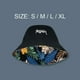 thumbnail image 2 of Sombrero de pescador de talla grande para hombre, sombreros reversibles hawaianos coreanos de primavera para hombre, sombrero informal Panamá, gorras de cubo de Hip Hop Bob para mujer, 2 of 5