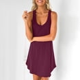 thumbnail image 4 of Vestido de falda casual deportivo sin mangas con cuello en U sin mangas con espalda cruzada para mujer Pompotops  qwe13728, 4 of 8
