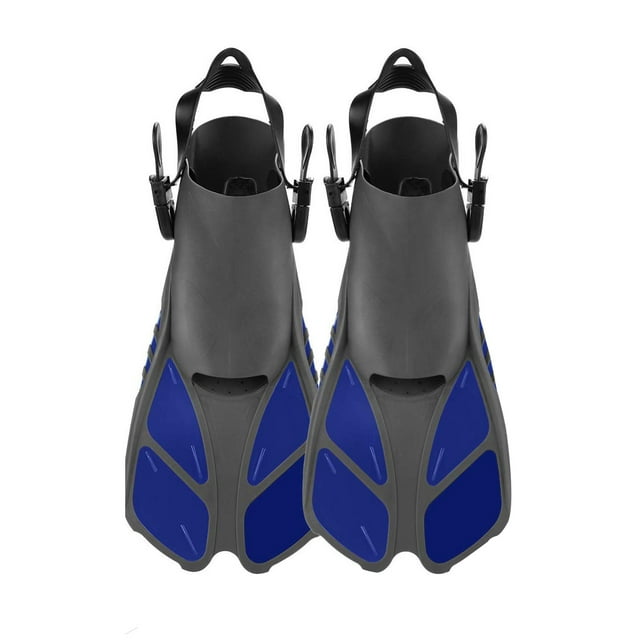 goowrom Ensemble de Palmes de Plongée Unisexe, Palmes de Plongée à Sangle Réglable avec Sac en Filet pour Snorkeling Natation