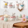 thumbnail image 2 of PEIBang Easter Bunny Decorations,Ceramic Rabbit Figurine Decor Vintage Bunny Figurine for Spring Easter Modern Home Decor,Living Room Bedroom Office Desktop, 2 of 6