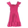 thumbnail image 4 of eczipvz Girls Easter Dress Maxi Summer Short Flutter Sleeve Casual Dress for 3-14 Y Hot Pink,3-4 Years, 4 of 4
