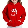 thumbnail image 2 of Babcutegg Sweatshirts for Kid Girls Fleece Lined Hoodies Pullover Girls Fall and Winter Clothes Red Size 5, 2 of 4