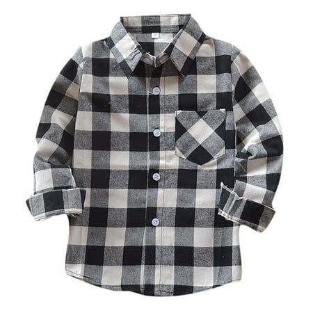 Dress Shirt For Boys Christmas Shirts Boys Plaid Shirt Long Sleeve Button Down Flannel Shirts