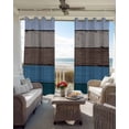 thumbnail image 4 of Blue Brown Grey Blackout Curtains 72 Inches Long for Bedroom, Vintage Stripe Farmhouse Wood Grain Thermal Insulated Room Darkening Black Out Window Curtain Panels Grommet Drapes for Living Room, 4 of 8