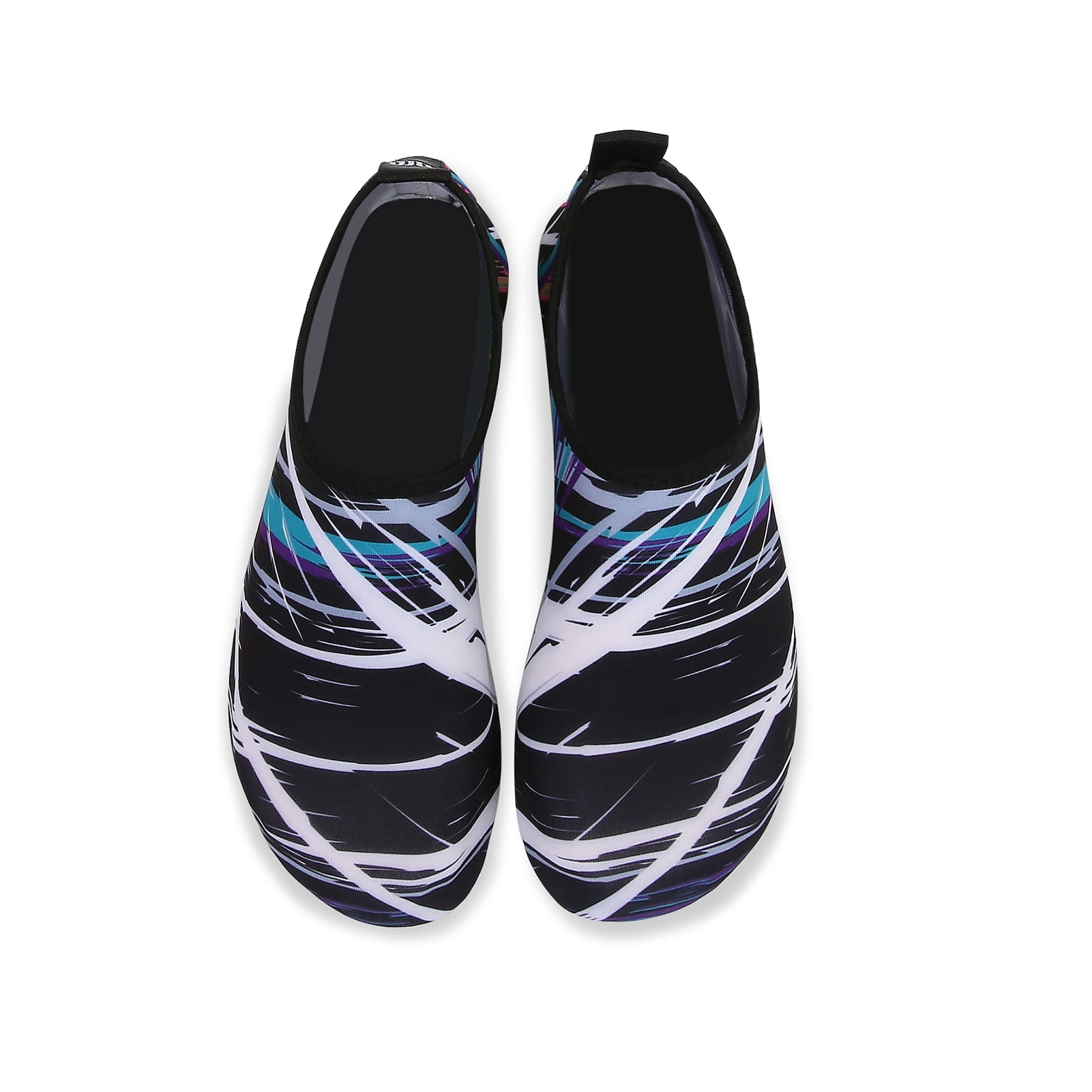 Men and Women a Slip On Barefoot Quick-Dry Beach Aqua Yoga Water Shoes (scribbling/Black, 4-5 Women)