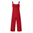 thumbnail image 4 of Women's Casual Loose Wide Leg Jumpsuit Tie Strap Sleeveless Pocket Romper, 4 of 6