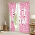 thumbnail image 3 of jejeloiu Let It Snow Black Out Curtains,Merry Christmas Curtains Pack of 2 (42x63 Each),Pink White Bedroom Curtains For Child,Ultra Soft Home Decor, 3 of 6