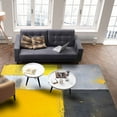 thumbnail image 3 of Area Rugs Indoor Non-Slip Rectangle Rug 2x3 Ft Abstract Style Yellow Gary Color Block Oil Painting Rug Rubber Backing Floor Mats Non Shedding Home Decor Carpet for Entryway Living Room, 3 of 8