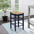 thumbnail image 4 of Square Rush Backless Counter Stool – Navy Blue Finish, 4 of 5