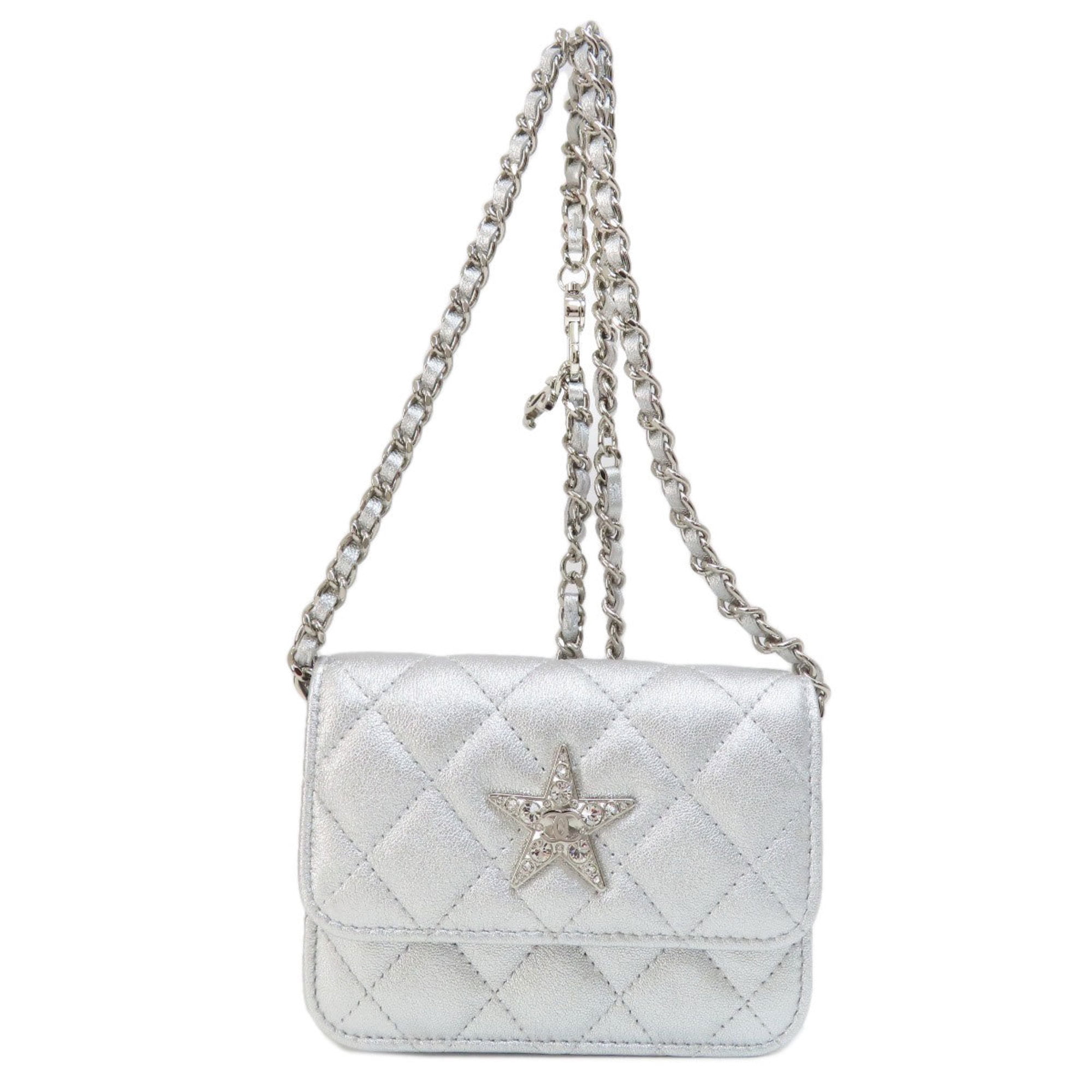 Pre-Owned Chanel Chain Shoulder Star Motif Matelasse Bag Lambskin Women's CHANEL (Good)