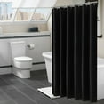 thumbnail image 1 of Bathroom Shower Curtain Liner Solid, Polyester Fabric Hotel Quality, Machine Washable Waterproof Shower Curtain Liner With Hooks,Black,180*180, 1 of 3