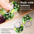 thumbnail image 4 of Green Murano Style Millefiori Glass Hoop Earrings for Women Daisy Flower Stainless Steel Jewelry Ct. 30 Birthday Christmas Gifts, 4 of 12