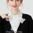 thumbnail image 2 of SUTENGDA Faux Col Détachable Demi-Chemise Blouse Faux Col de Poupée Design à Volants pour Femmes Filles, 2 of 7