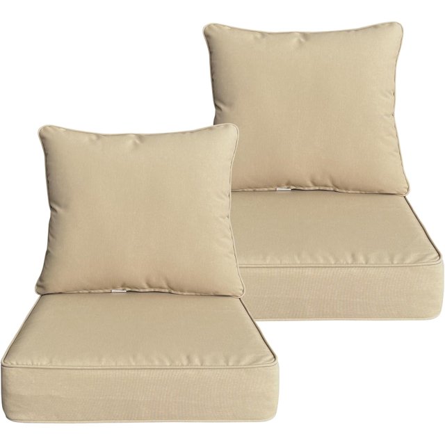 x Coussins de Patio à Assise Profonde pour Extérieur/intérieur, Ensemble de Rembourrage en Mousse Résiliente, Hydrofuges, Résistants aux Taches et aux Intempéries, Assise Profonde, Bas Chili