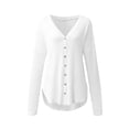 thumbnail image 4 of FAIWAD Women's Cardigan Sweaters 2024 Fall Oversized Open Front Button V Neck Lightweight Knit Outerwear, 4 of 5