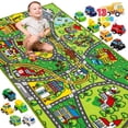 thumbnail image 1 of Juego de alfombrillas JOYIN con 12 coches retráctiles para niños a partir de 3 años, 1 of 9