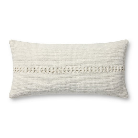 Chris Loves Julia x Loloi Harvey White 12'' x 27'' Decorative Pillow