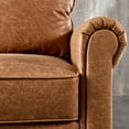 thumbnail image 3 of Ovios 74 Inch Sectional Sofa Couch Mid Century Modern Faux Leather Sofa 3-Seater Small Couch for Living Room Office Apartment,Brown, 3 of 6