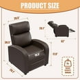 thumbnail image 3 of Furmax Recliner Chair Pu Leather Single Sofa Home Theater Recliners with Lumbar Support for Living Room,PU Brown, 3 of 6