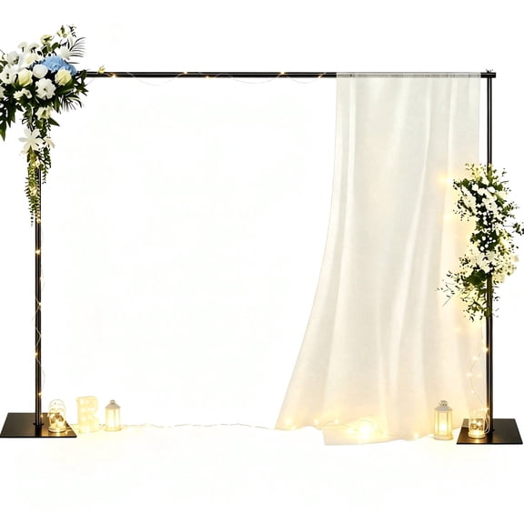 10x6.5ft Photo Backdrop Stand & Projector Screen Support - Adjustable Heavy Duty Metal Frame for Studio, Banner Display, Party Decor (Backdrop Only)