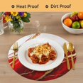 thumbnail image 4 of Red Marble Round 15 Inch Placemats Set of 6, Modern Ink Painting Art Abstract HeatResistant Non Slip Place Mats for Dining Table, Wipeable Braided Kitchen Table Mats for Housewarming, 4 of 9
