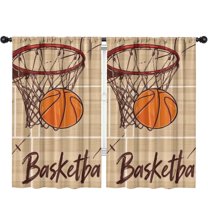 Blackout Kids Curtains,Basketball Childrens Insulated Curtains Set Of 2,Bedroom Essentials,Toddler Room Decor 52x84in(132x213cm)