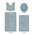 thumbnail image 2 of Better Trends Bath Rug 4 Piece Set 100% Cotton Soft Bathroom Seat Covers Water Absorbent Reversible Machine Washable for Bathroom Decor U-Shaped Toilet Base Contour Lid CoverBlue Lux Collection, 2 of 4