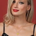 thumbnail image 4 of Gem Stone King Women's Oval Canary Mystic Topaz 10K White Gold Diamond Pendant With Chain, 4 of 6