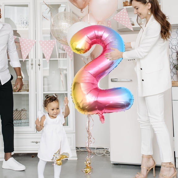 Minkissy 10Pcs Aluminum Foil Number Balloons Multi Color for Birthday and Shower Party Decor