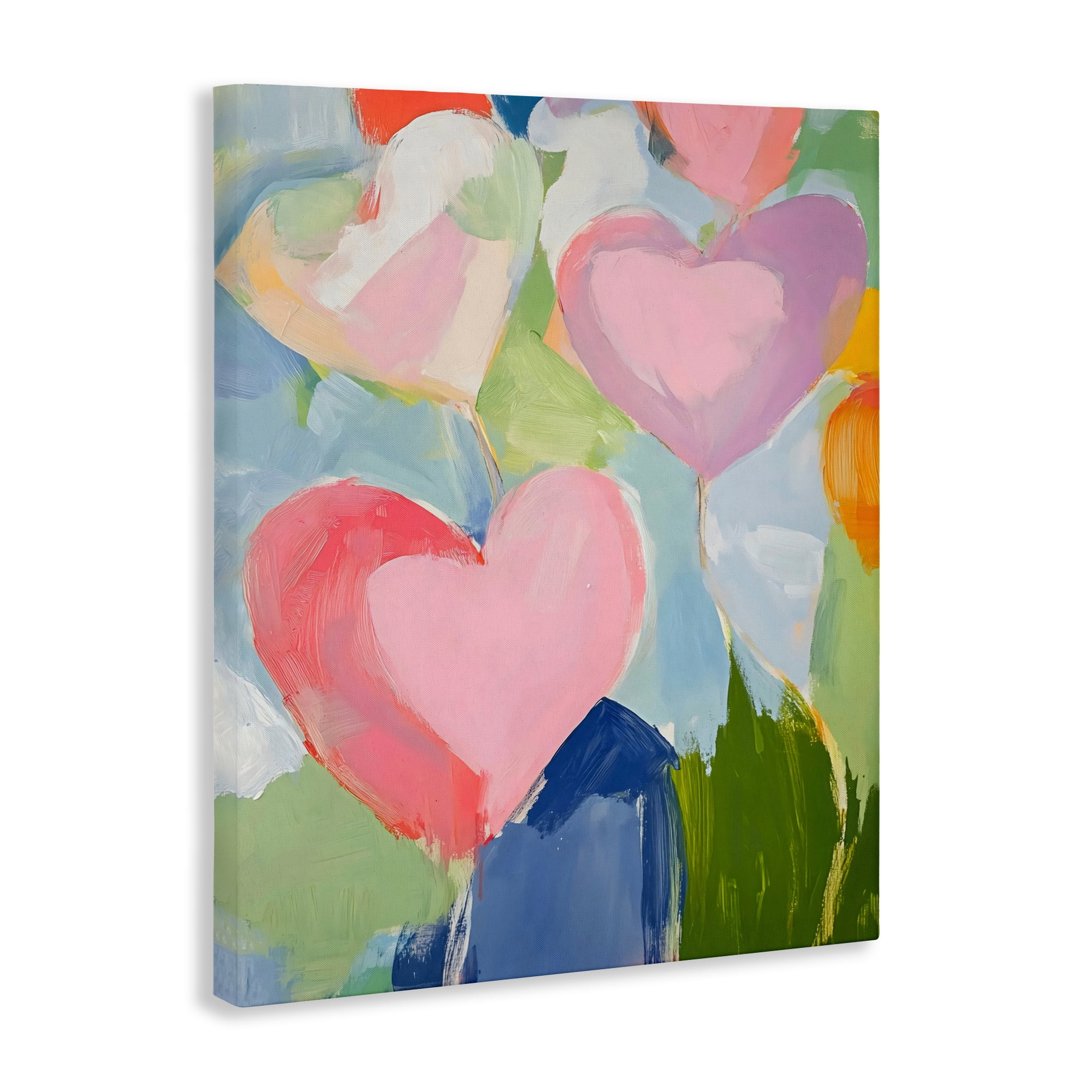Stupell Industries Pink Hearts Abstraction Canvas Wall Art, design by The Prints Vibe