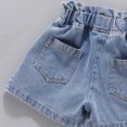 thumbnail image 6 of breaise Toddler Girl's Pleated Skirt Summer Y2K Solid Raw Hem Denim Skirts Casual Regular Fit Mini Denim Skirt, 6 of 8