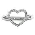 thumbnail image 5 of Sterling Silver Rhodium-plated Polished CZ Heart Ring, 5 of 6