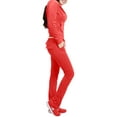 thumbnail image 2 of J. METHOD Women’s Tracksuit Set Casual 2 Piece Outfit Slim Fit Velour Velvet Zip Up Hoodie Jacket Top and Sweatpants Sweatsuit NEWTS03 Coral 2X, 2 of 6