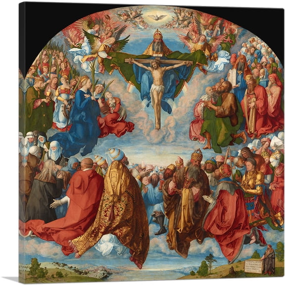 ARTCANVAS Adoration of the Trinity 1511 Canvas Art Print by Albrecht Durer - Size: 18" x 18" (0.75" Deep)