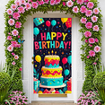 thumbnail image 4 of Colorful Birthday Themed Backdrop Banner with Cake Balloons and Stars Happy Birthday Party Supplies Photography Props Decorations Birthday Decoration, 4 of 7