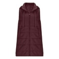 thumbnail image 6 of Sexlip Long Puffer Vest Women Winter Quilted Hooded Lightweight Zip Up Sleeveless Coat Casual Warm Jackets with Pockets Red S, 6 of 9