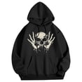 thumbnail image 3 of Glisme Halloween Hoodies For Men Simple Skull Print Long Sleeve Fall Season Tops Men Loose Fit Sweatshirts Size L, 3 of 6