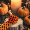thumbnail image 2 of Halloween Wired Edge Ribbon, 5 Yard Bat Spider Web Ghost Dots Printed Ribbons Wrapping Ribbon for Halloween Party Decoration Wreath DIY Craft, 2.5inch wide, 2 of 5