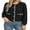 Black, variant on Charmo Women's Chunky Cardigan Sweaters Contrast Trim Crew Neck Coat