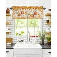 thumbnail image 6 of Valances for Windows Thanksgiving Pumpkin Rod Pocket Cafe Window Treatments Valance Curtains for Kitchen Bathroom Laundry Basement Windows 42"x12", 6 of 6